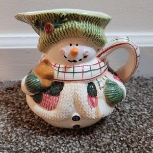 Cute Watering Can Festive Snowman Holiday Pitcher Gardening Decore